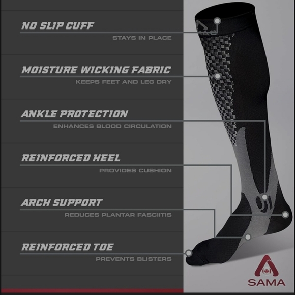 NWOT - 1 pair of SAMA compression socks Sz Med - Picture 2 of 5